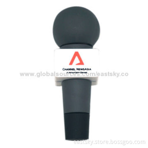 Custom Microphone Shape USB, Shaped like a Microphone, Made of Soft PVC Material, OEM Services